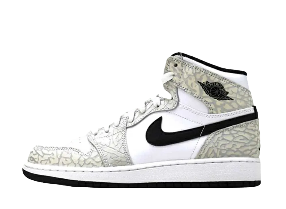 ナイキ エアジョーダン1 レトロ ハイ プレミアム BG "ホワイト/プラチナム/ブラック"