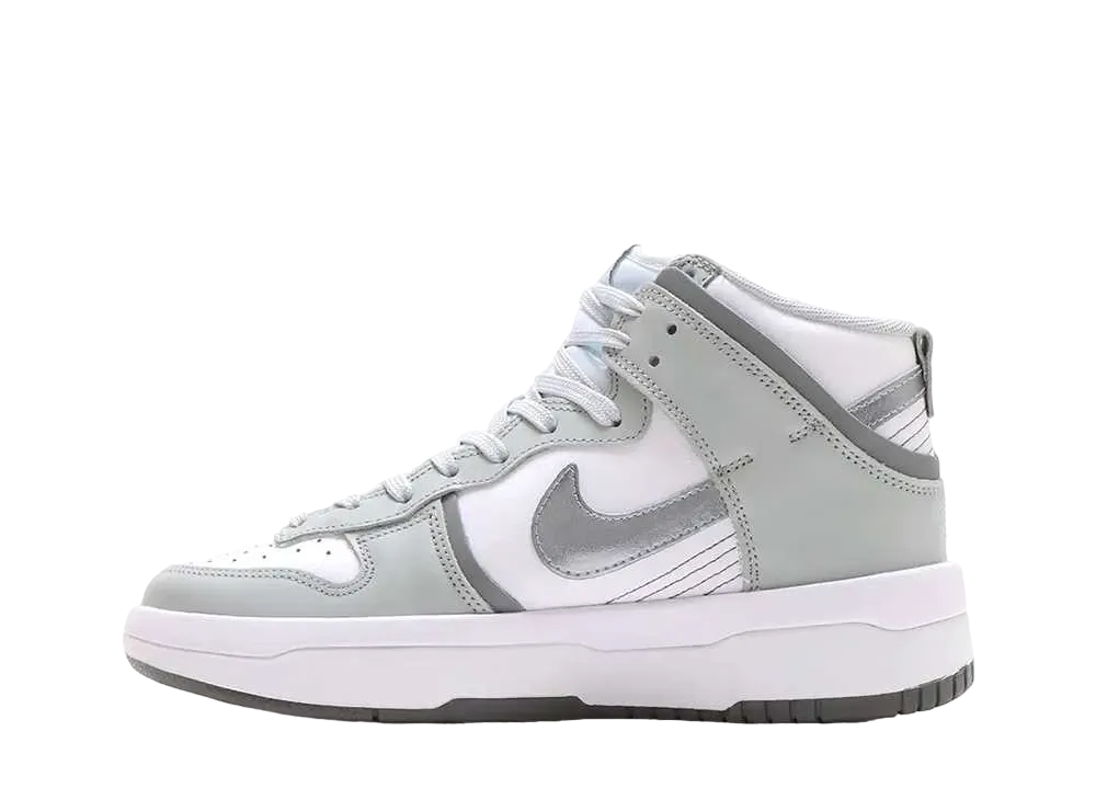Nike Women's Dunk High UP "White/Ligh Smoke Grey/Smoke Grey/Silver"