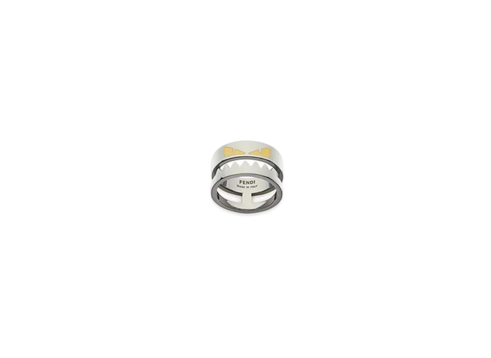FENDI BAG BUGS EYE Ring "Gray"