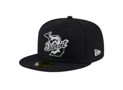 NEW ERA Men's Detroit Tigers Local II 59FIFTY Fitted Hat "Navy"