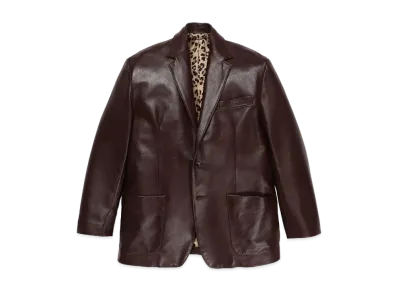 WACKO MARIA LEATHER SINGLE BREASTED JACKET "Brown"