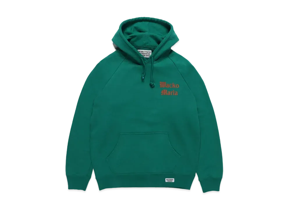 WACKO MARIA WASHED HEAVY WEIGHT PULL OVER HOODED SWEAT SHIRT "Green"
