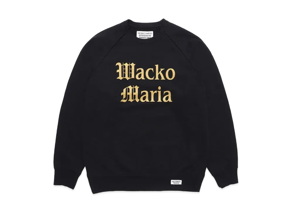 WACKO MARIA WASHED HEAVY WEIGHT SWEAT SHIRT "Black"