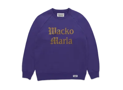 WACKO MARIA WASHED HEAVY WEIGHT SWEAT SHIRT "Purple"