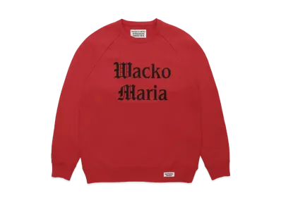 WACKO MARIA WASHED HEAVY WEIGHT SWEAT SHIRT "Red"