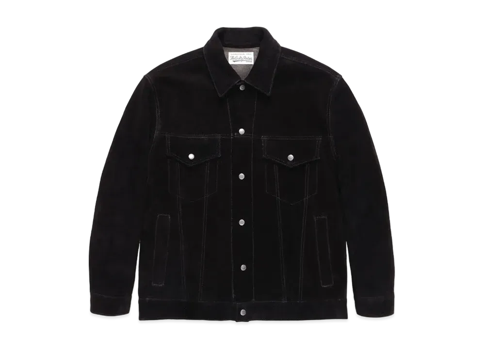 WACKO MARIA SUEDE LEATHER TRUCKER JACKET "Black"