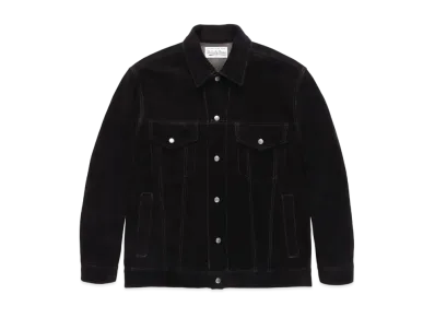 WACKO MARIA SUEDE LEATHER TRUCKER JACKET "Black"