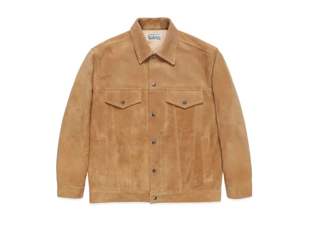 WACKO MARIA SUEDE LEATHER TRUCKER JACKET "Beige"