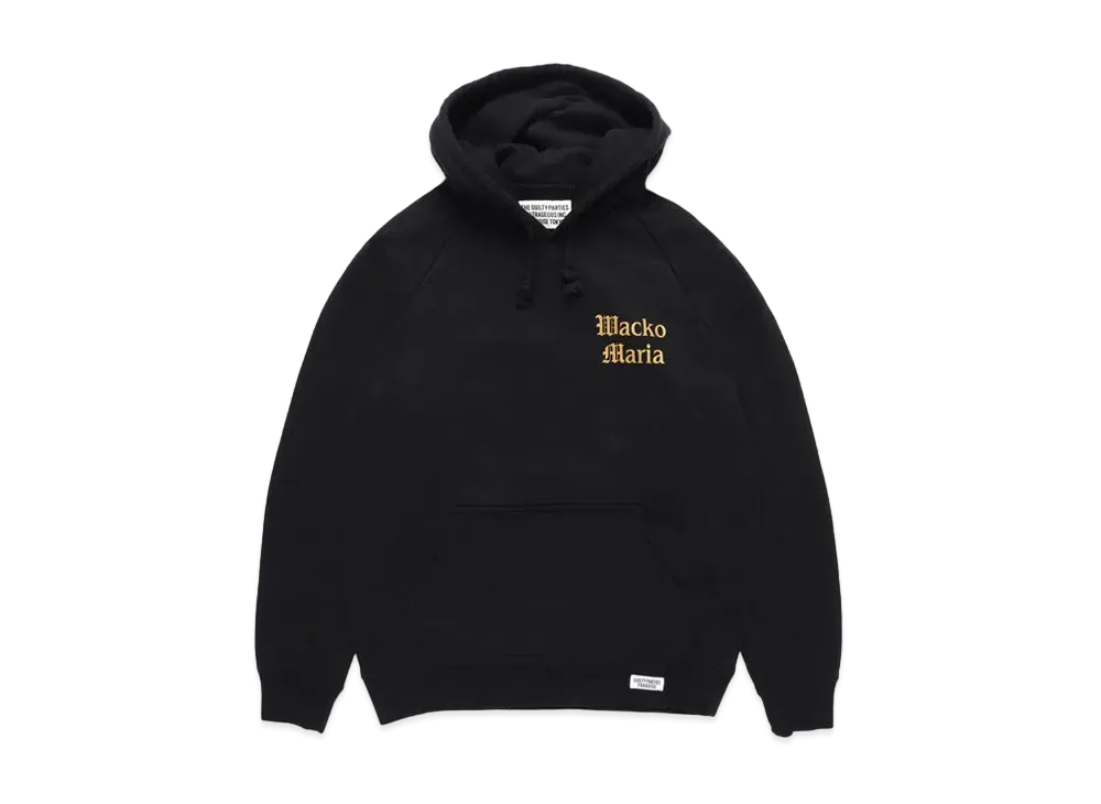 WACKO MARIA WASHED HEAVY WEIGHT PULL OVER HOODED SWEAT SHIRT "Black"