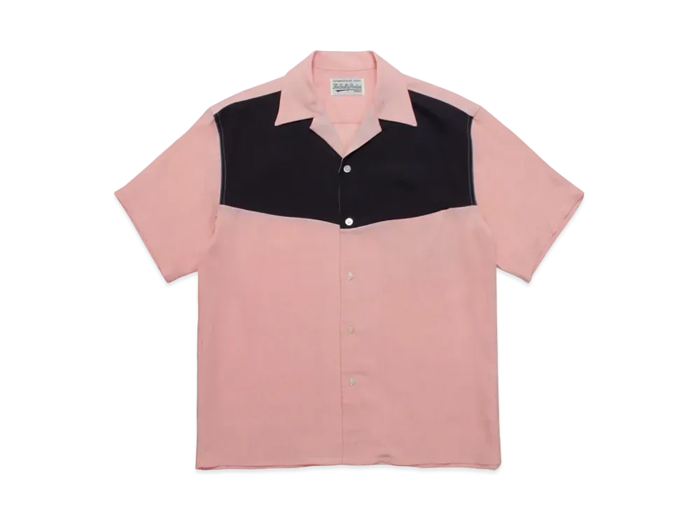 WACKO MARIA TWO TONE OPEN COLLAR SHIRT "Pink"