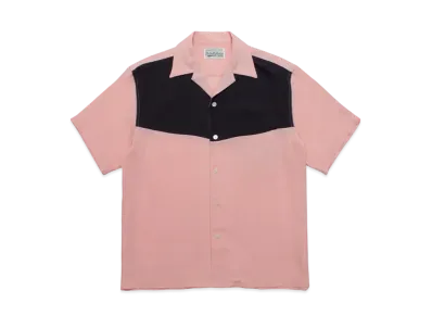 WACKO MARIA TWO TONE OPEN COLLAR SHIRT "Pink"