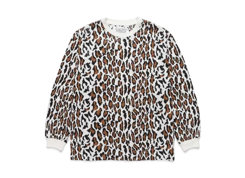 WACKO MARIA LEOPARD THERMAL SHIRT "White"