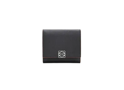 LOEWE Anagram Square 8cc Wallet In Grained Calfskin "Black"