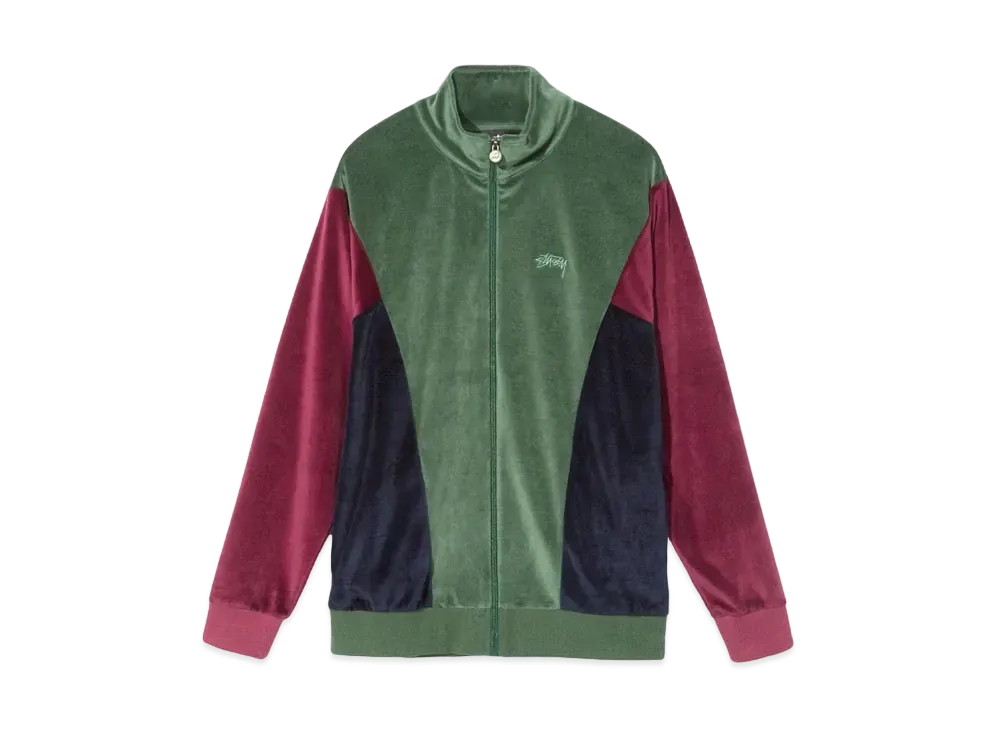 Stussy VELOUR PANELED TRACK JACKET "Green"