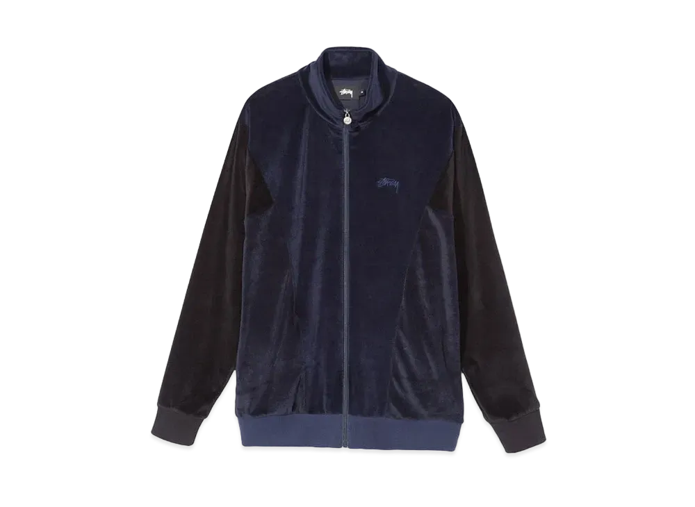 Stussy VELOUR PANELED TRACK JACKET "Navy"