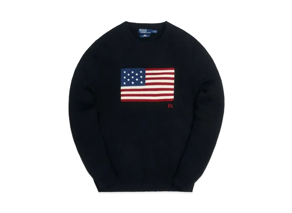 Kith x Polo Ralph Lauren Cotton American Flag Crewneck "Black"