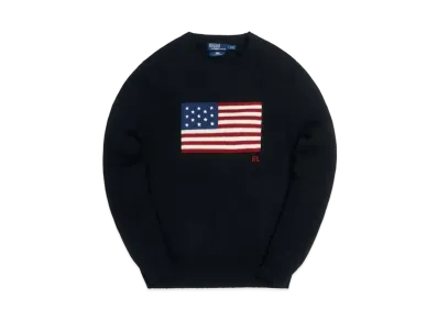Kith x Polo Ralph Lauren Cotton American Flag Crewneck "Black"