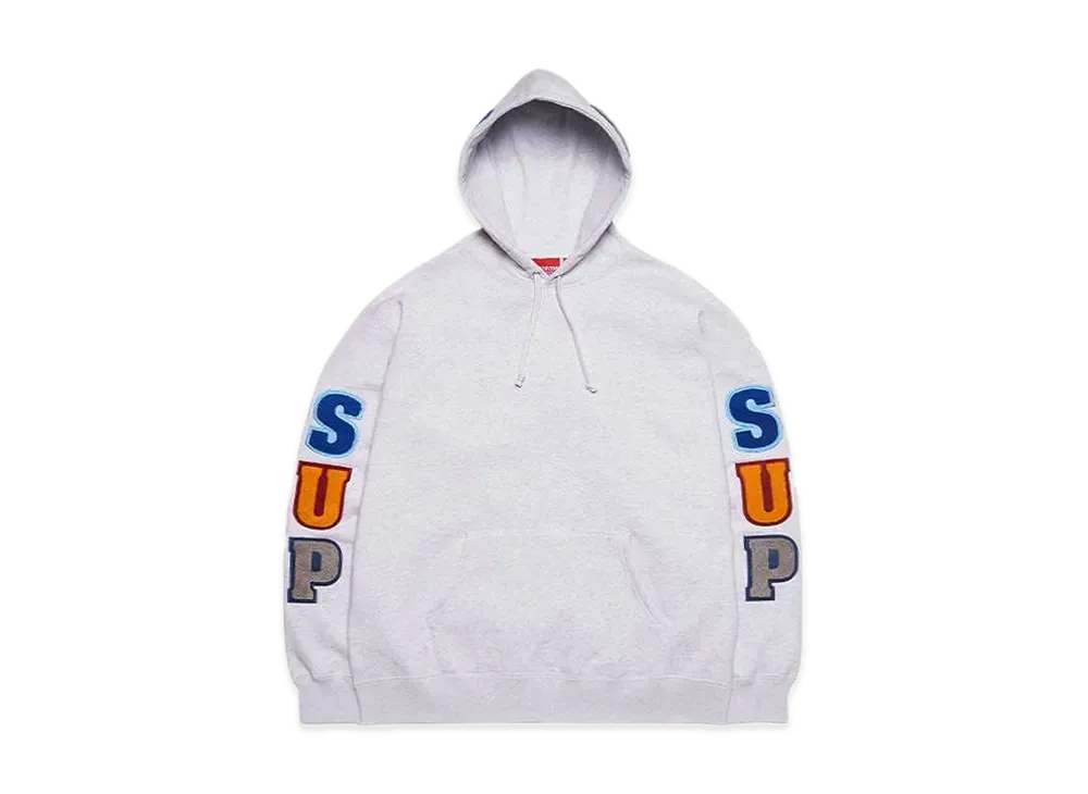 Supreme Team Chenille Hooded Sweatshirt "Ash Grey"