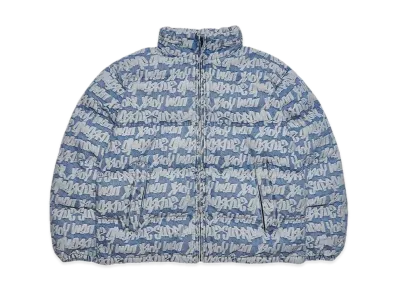 Supreme Fat Tip Jacquard Denim Puffer Jacket "Blue"