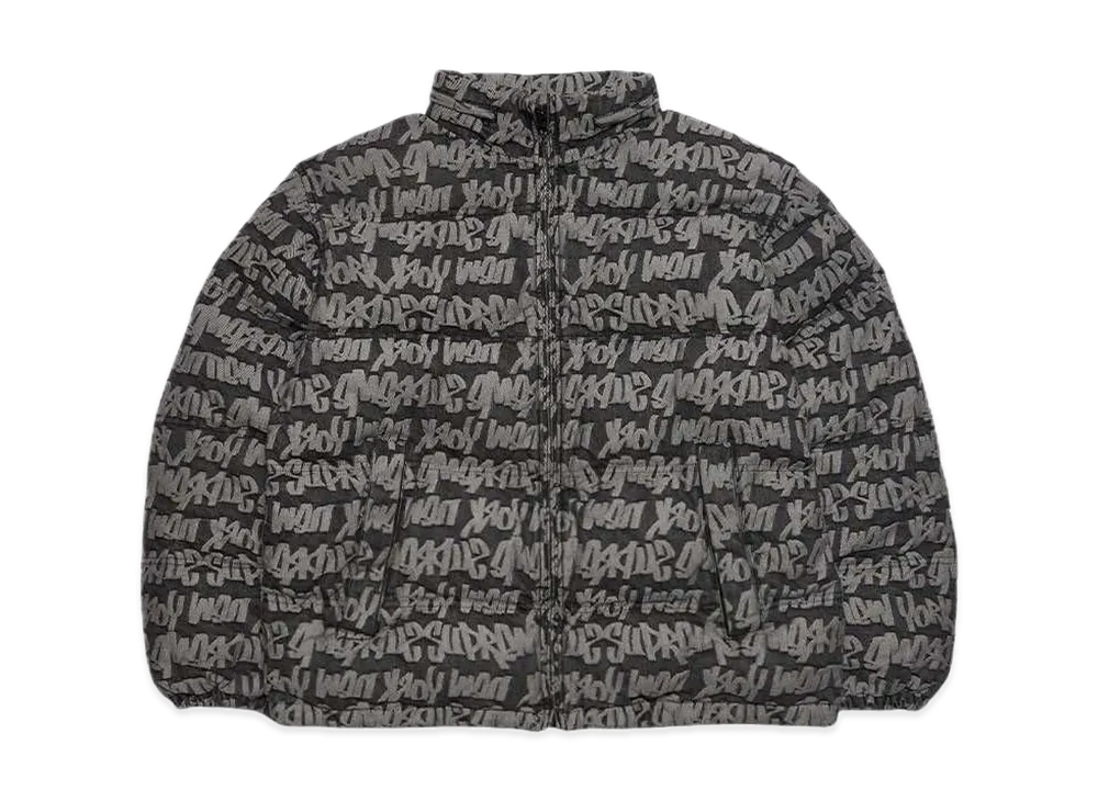 Supreme Fat Tip Jacquard Denim Puffer Jacket "Black"