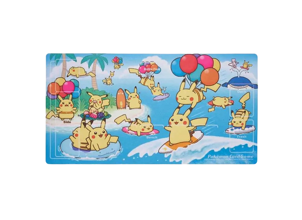 Pokémon Card Game Rubber Playing Mat Surfing Pikachu & Flying Pikachu