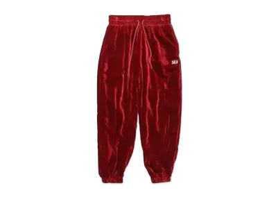 WIND AND SEA -Velour Track Pants- "Burgundy"