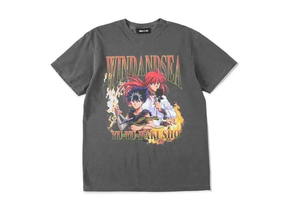 WIND AND SEA x 幽☆遊☆白書 S/S Tee (Hiei-Kurama) "Charcoal"