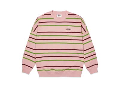 PALACE STRIPE DROP SHOULDER CREW "Pink"