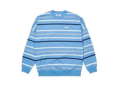 PALACE STRIPE DROP SHOULDER CREW "Blue"
