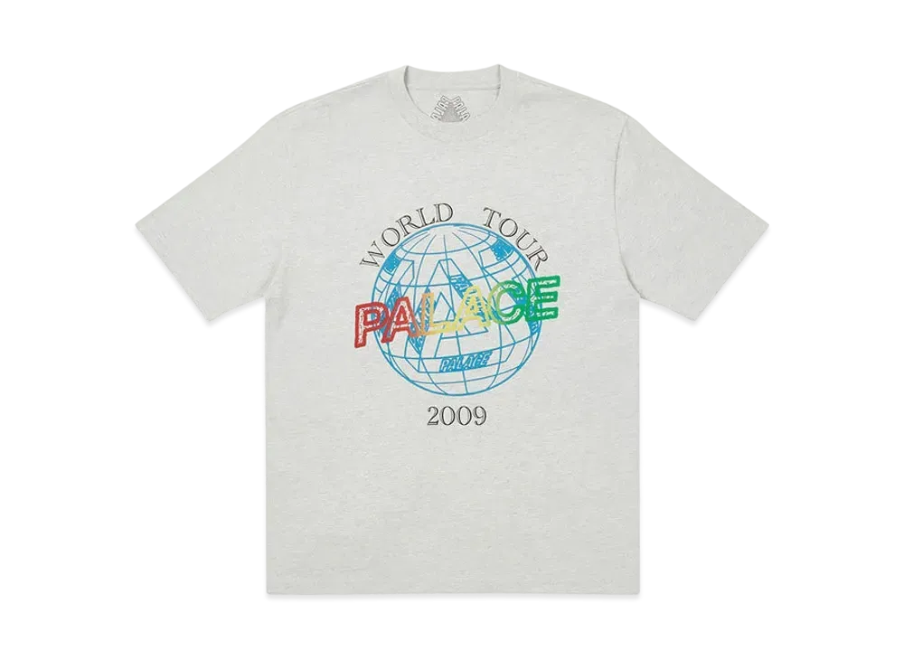 PALACE WORLD TOUR T-SHIRT "Grey Marl"