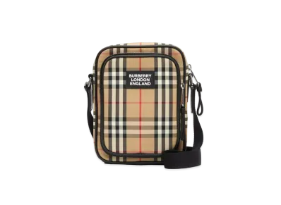 BURBERRY Vintage Check and Leather Crossbody Bag "Archive Beige"