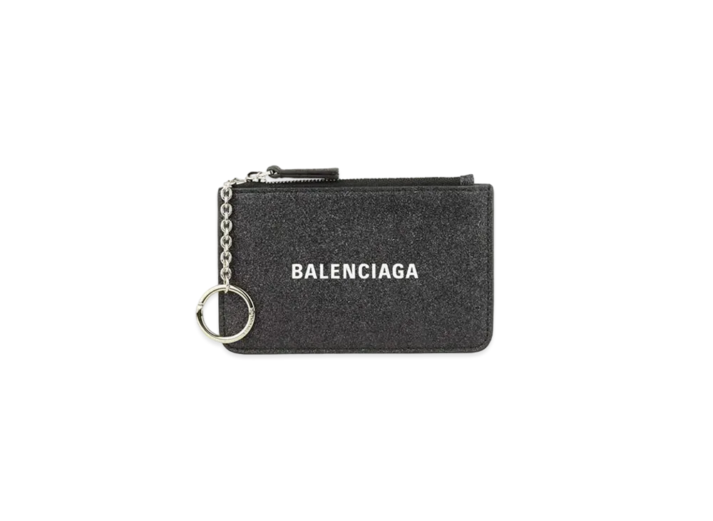 BALENCIAGA Glitter Coin Case "Black"
