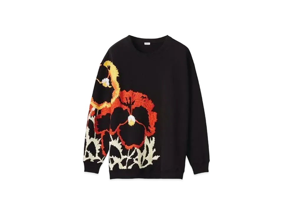 LOEWE Pansies Embroidery Sweatshirt "Black"