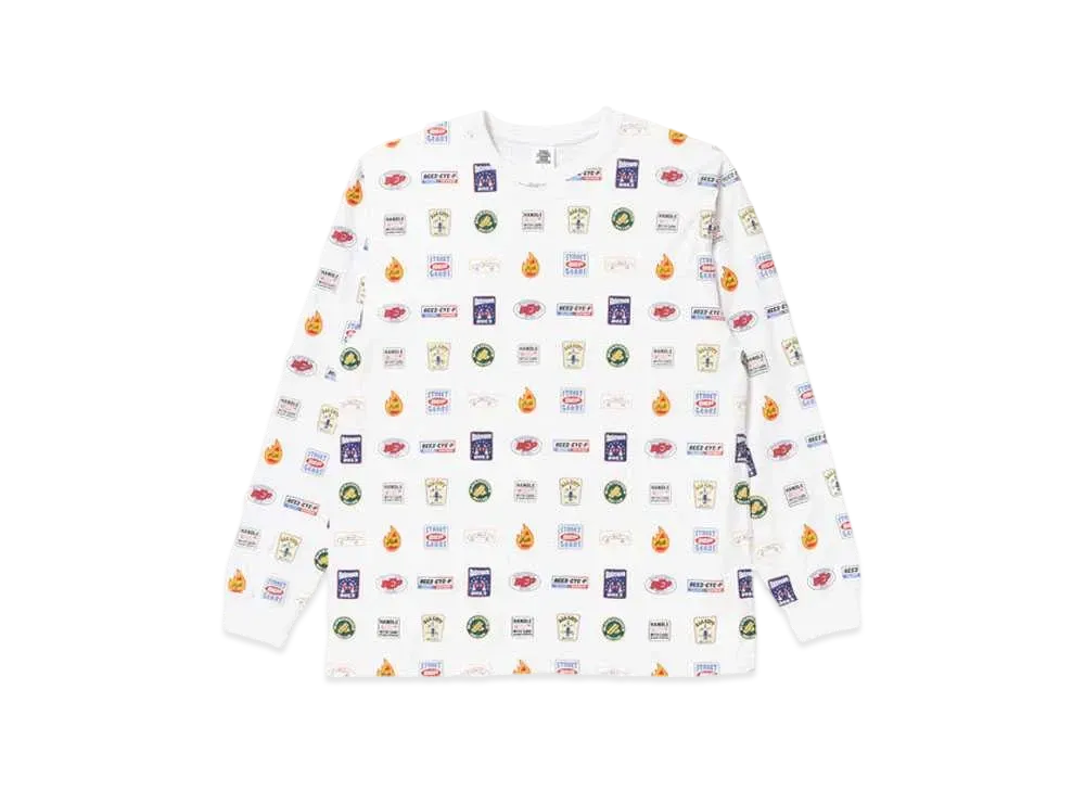 BlackEyePatch LOGOS L/S TEE "White"