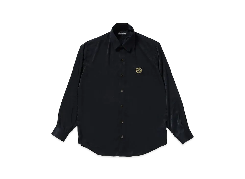BlackEyePatch B EMBLEM SATIN SHIRT "Black"