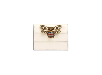 GUCCI Queen Margaret Bee Wallet "White"