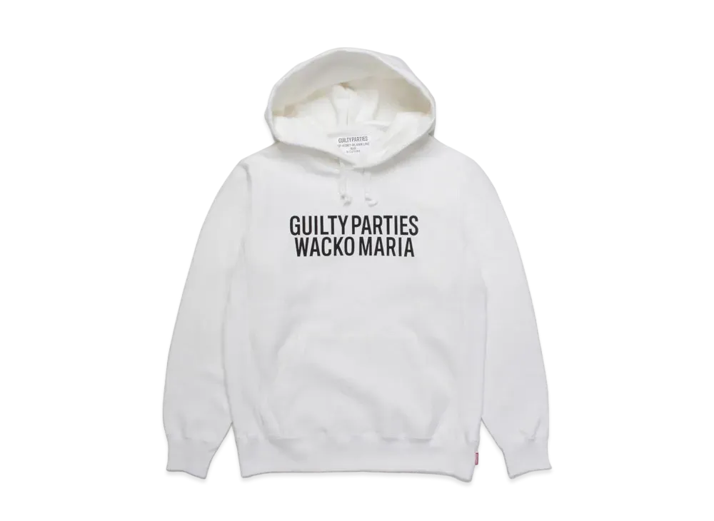 WACKO MARIA HEAVY WEIGHT PULL OVER HOODED SWEAT SHIRT "White"