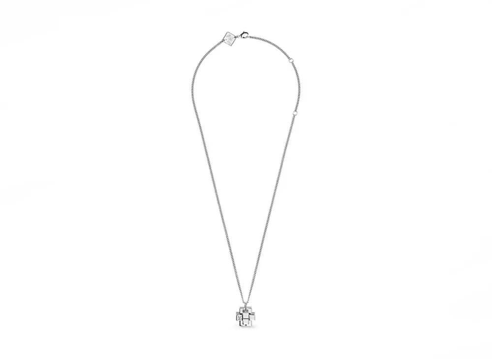 Louis Vuitton Block Top Necklace "Silver"