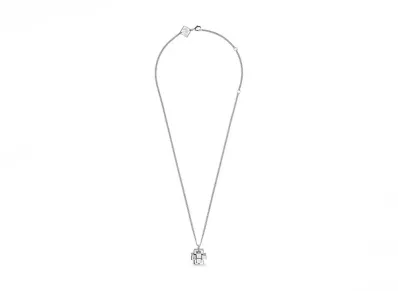 Louis Vuitton Block Top Necklace "Silver"