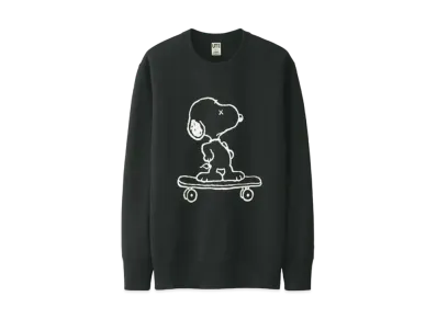 Uniqlo x KAWS x Peanuts Snoopy Skateboarding Sweatshirt "Black"
