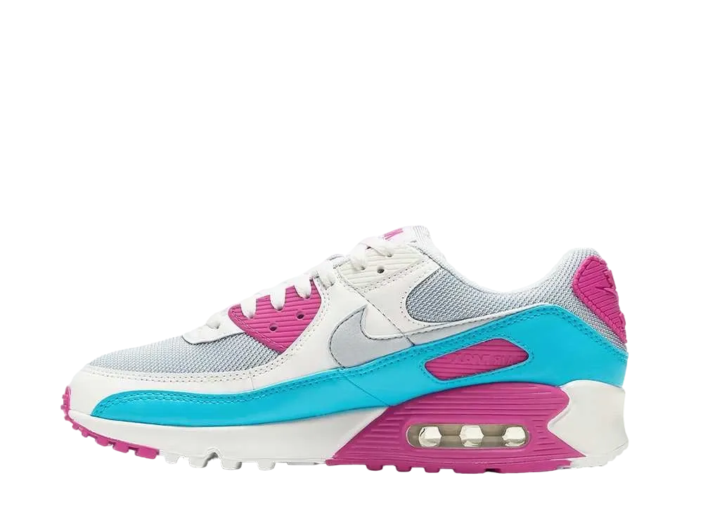 Nike Women's Air Max 90 "White/Vivid Pink/Light Blue Fury"