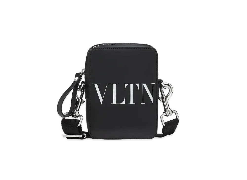 Valentino VLTN Leather Small Crossbody Bag "Black/White"