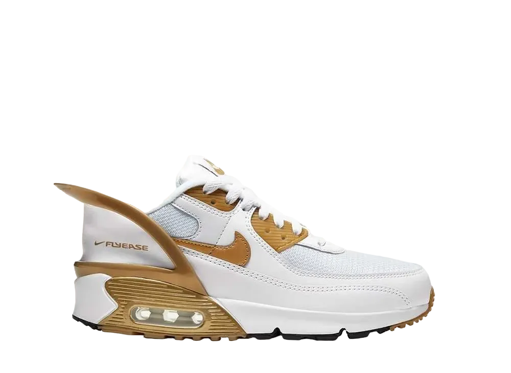 Nike GS Air Max 90 FlyEase "White/Gold"