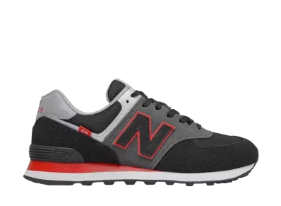 New Balance 574 "Black Grey Velocity Red"