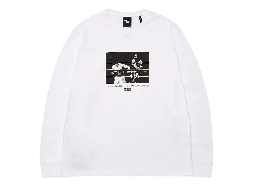 ☆ KITH x ROCKY Go The Distance tee コラボTシャツ ☆ KITH x Rocky Balboa, Go The Distance L/S Tee Sz L, White