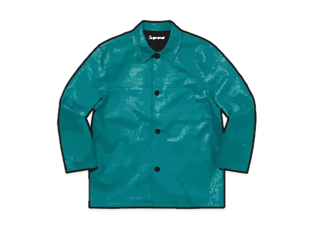 Supreme Faux Croc Car Coat "Teal"