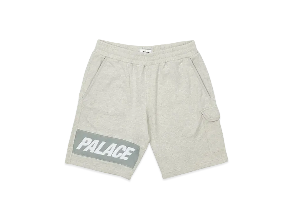 PALACE GIANT WOVEN LABEL SHORTS "Grey Marl"
