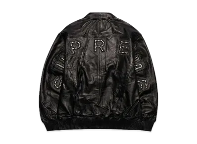 Supreme Studded Arc Logo Leather Jacket "Black"