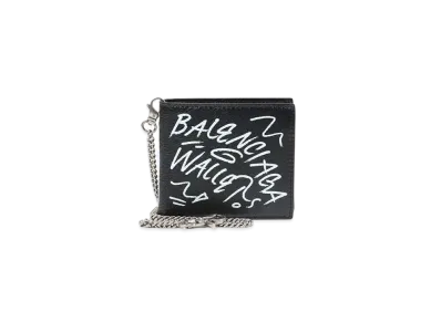 BALENCIAGA Graffiti Explorer Square Coin "Black"