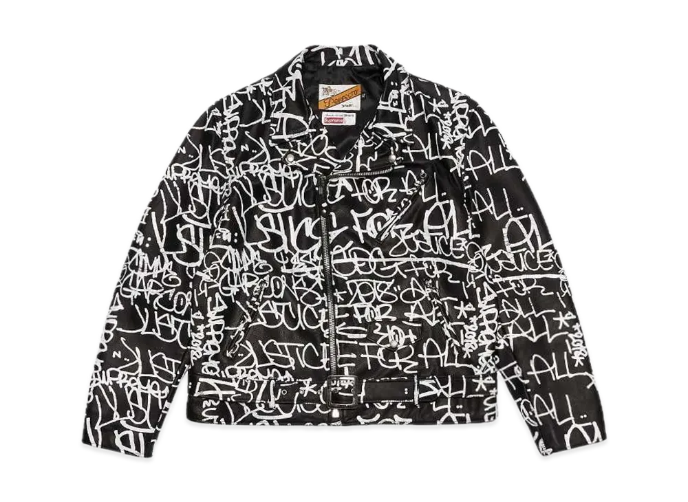 Supreme / Comme des Garçons SHIRT® Schott® Painted Perfecto Leather Jacket "Black"